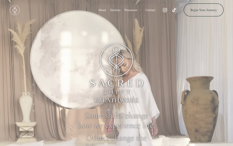 Sacred Shift Breathwork website